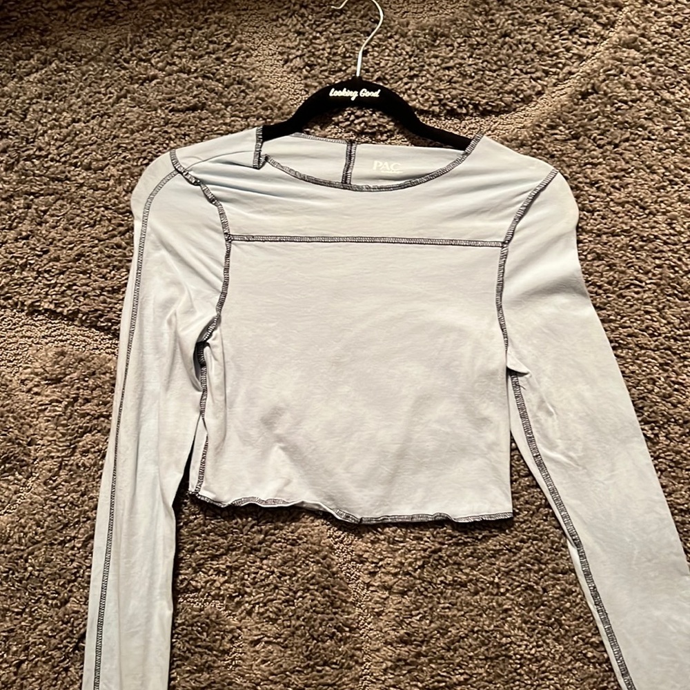 Pacsun light blue cropped shirt